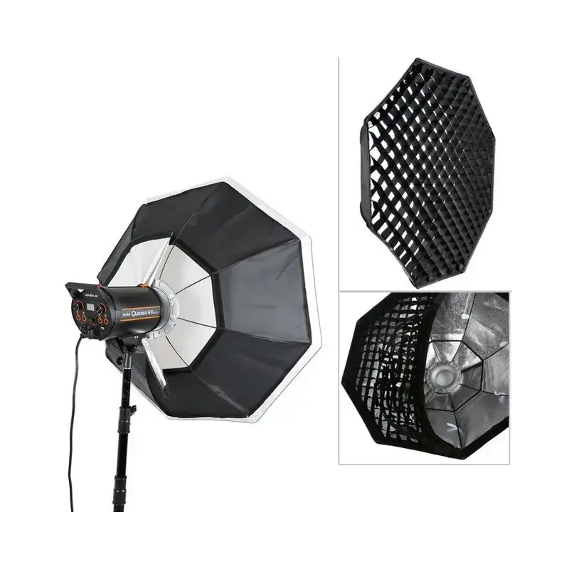 SOFTBOX OCTAGONAL GODOX DE 140CM CON GRILLA Y ANILLO ADAPTADOR CON MONTURA TIPO S